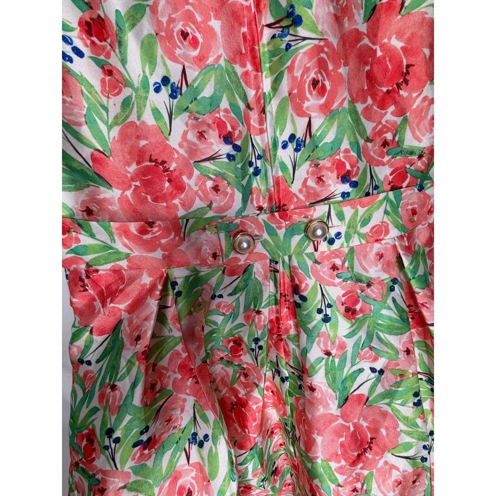 Wonder Nation Girls Floral Party Dress Bow Waist Sleeveless Size 14